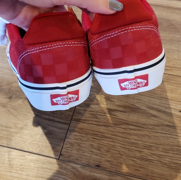 Vans Atwood Deluxe Red Deboss Checkerboard Shoe - Picture 5 of 7